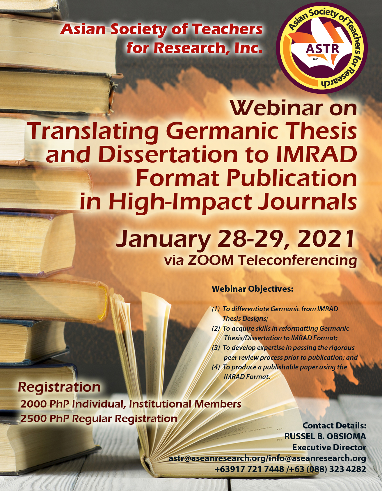 Asean Research Organization Webinar On Translating Germanic Thesis And Dissertation To Imrad Format Publication In High Impact Journals