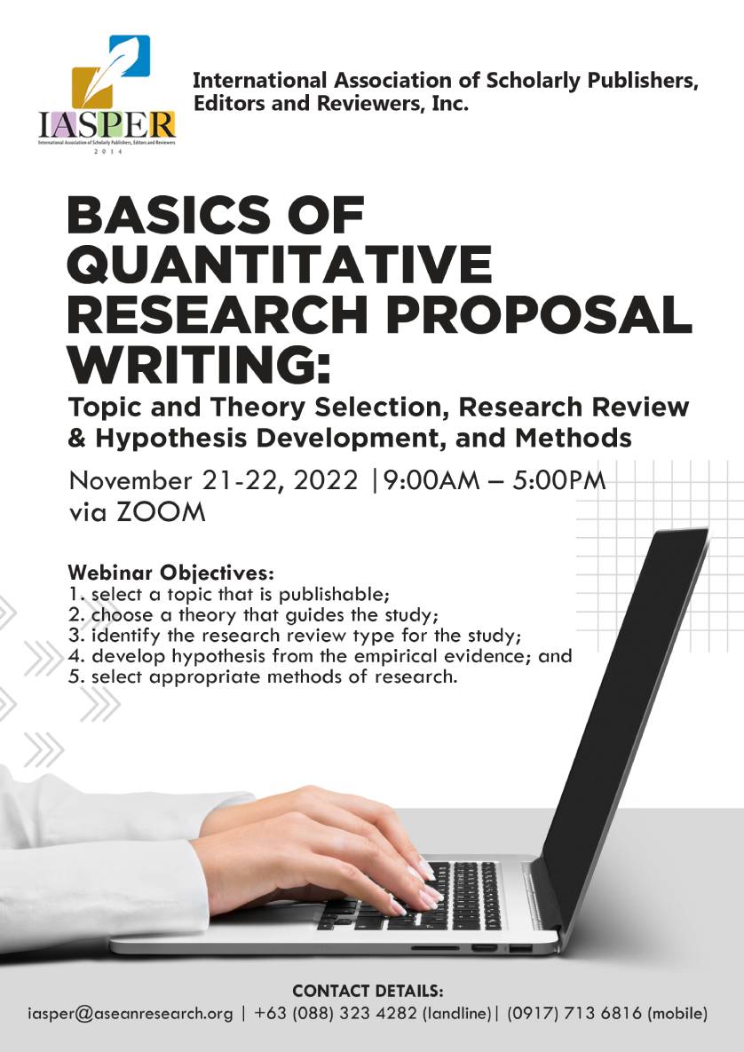 Asean Research Organization BASICS OF QUANTITATIVE RESEARCH PROPOSAL 